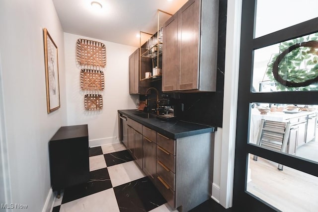 7363 Kempton Ct, Canfield, OH 44406 - bathroom with vanity and decorative backsplash