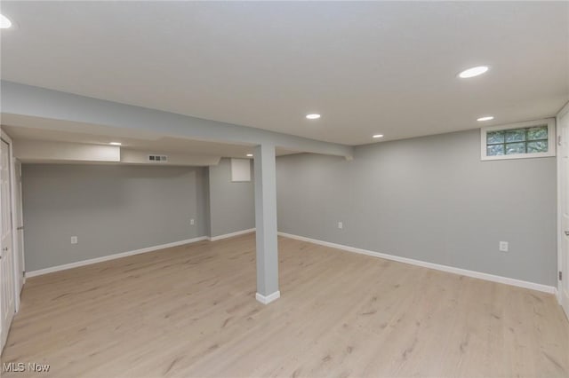 6114 Crossview Rd, Seven Hills, OH 44131 - basement with light wood-type flooring and recessed lighting