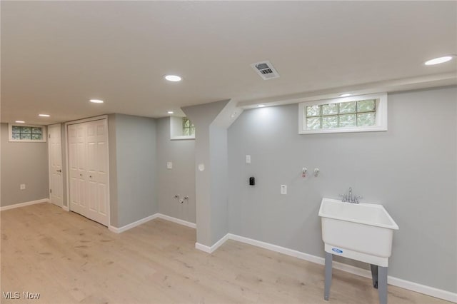 6114 Crossview Rd, Seven Hills, OH 44131 - washroom with light wood-style floors and recessed lighting