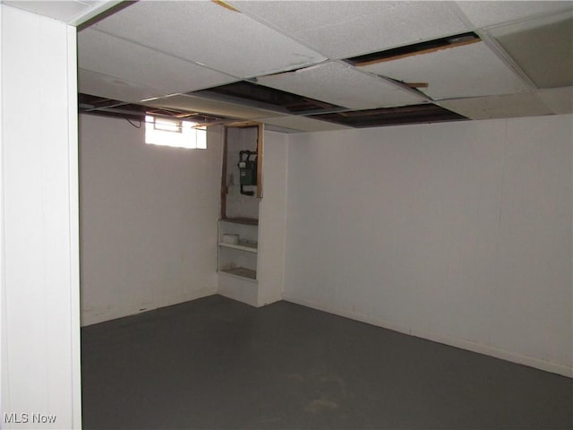 4078 E 154th St, Cleveland, OH 44128 - below grade area with gas meter and a drop ceiling