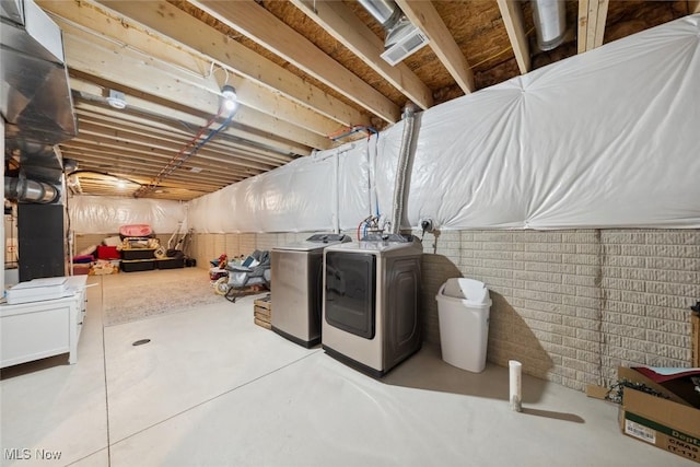 3523 Magnolia Dr, Lorain, OH 44053 - unfinished below grade area with separate washer and dryer