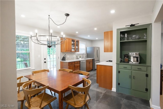 320 Brookfield Ave, Boardman, OH 44512 - dining space with a chandelier and recessed lighting