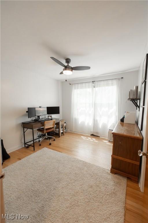 320 Brookfield Ave, Boardman, OH 44512 - home office with plenty of natural light, wood finished floors, and ceiling fan