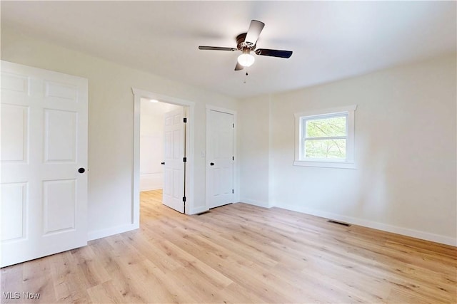 209 Beechwood Blvd, Wintersville, OH 43953 - unfurnished bedroom featuring light wood-type flooring and ceiling fan