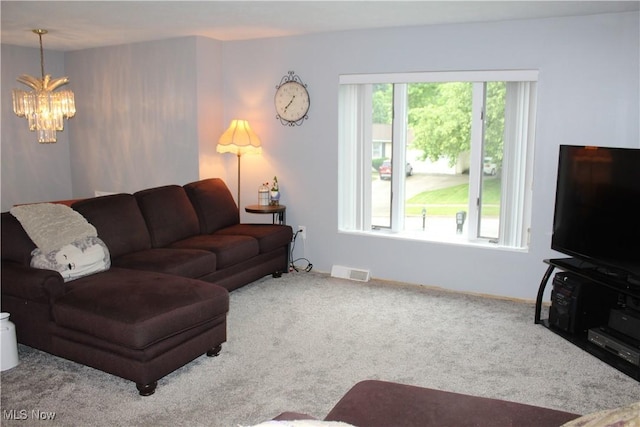 2869 Wexford Blvd, Stow, OH 44224 - living area featuring a chandelier and carpet