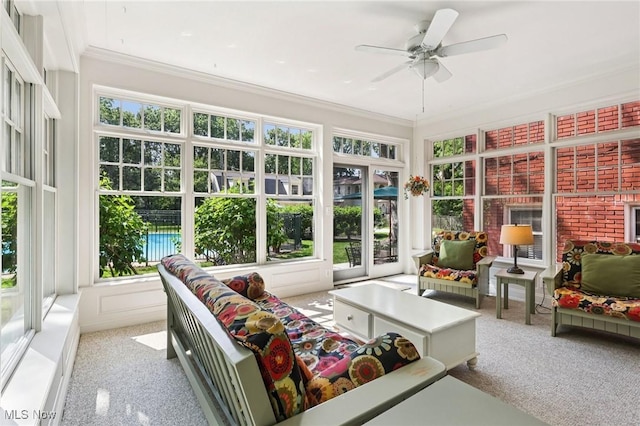 2820 W Park Blvd, Shaker Heights, OH 44120 - sunroom / solarium featuring carpet flooring and crown molding