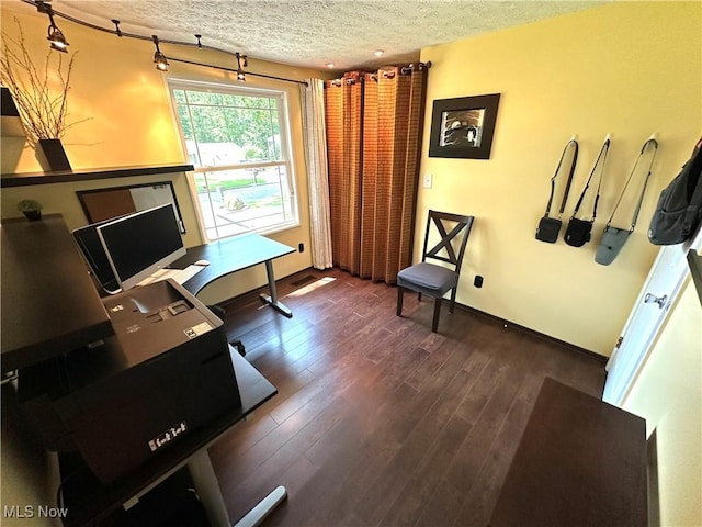 132 Dennis Dr, Cortland, OH 44410 - office area with a textured ceiling and wood finished floors