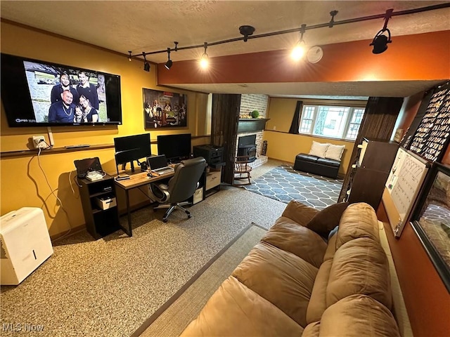 132 Dennis Dr, Cortland, OH 44410 - office area with rail lighting and carpet floors