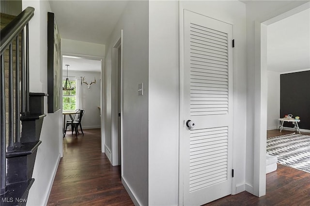 7436 Crory Rd, Canfield, OH 44406 - corridor with dark wood-style flooring and baseboards