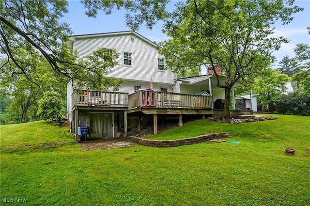 7436 Crory Rd, Canfield, OH 44406 - back of house with a deck and a lawn