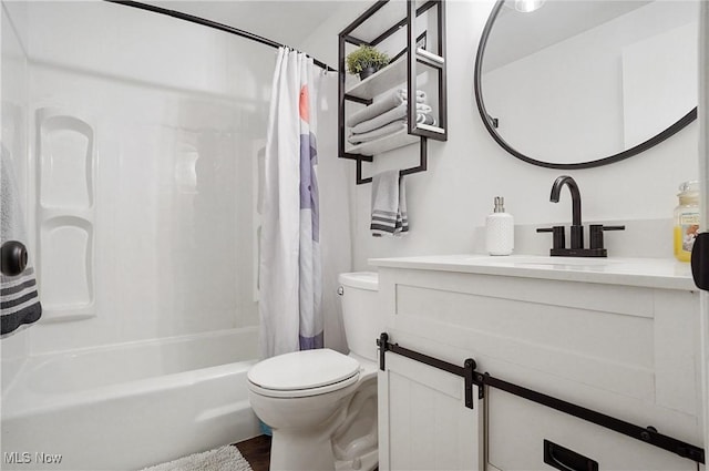 7436 Crory Rd, Canfield, OH 44406 - full bath with vanity, shower / bathtub combination with curtain, and wood finished floors