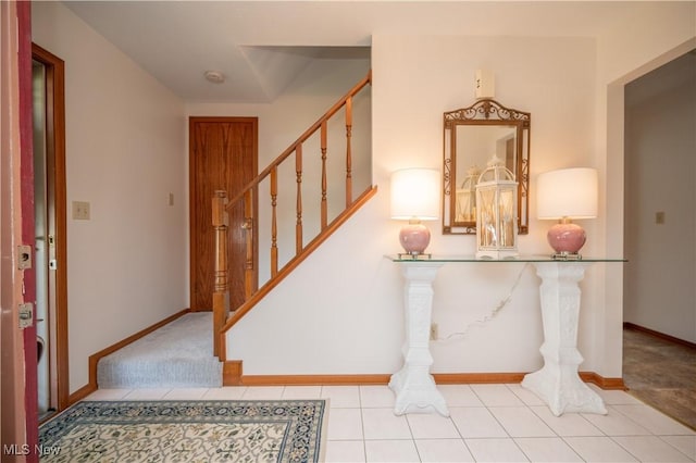 3661 Meander Reserve Cir, Canfield, OH 44406 - entryway with stairway and tile patterned floors