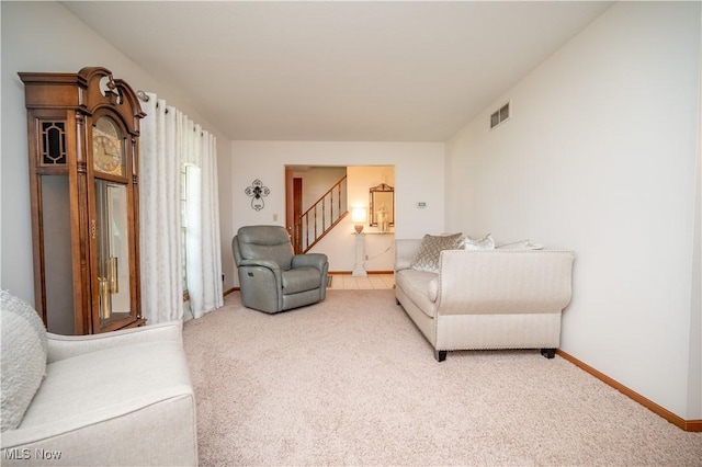3661 Meander Reserve Cir, Canfield, OH 44406 - living room featuring stairway and carpet floors