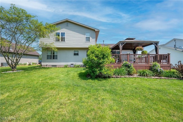 3661 Meander Reserve Cir, Canfield, OH 44406 - rear view of property featuring a gazebo and a lawn