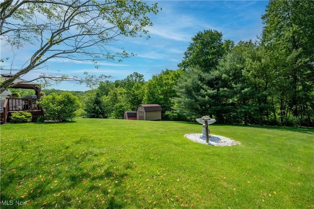 3661 Meander Reserve Cir, Canfield, OH 44406 - view of green lawn with a storage shed and a gazebo