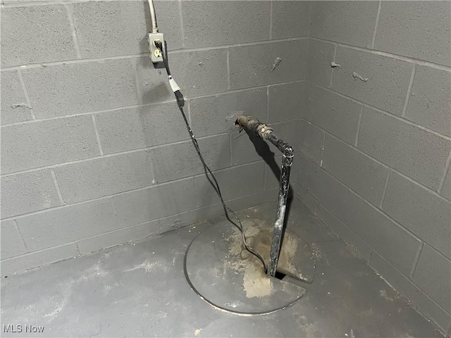 5482 Pleasant St, North Ridgeville, OH 44039 - basement view of concrete block wall