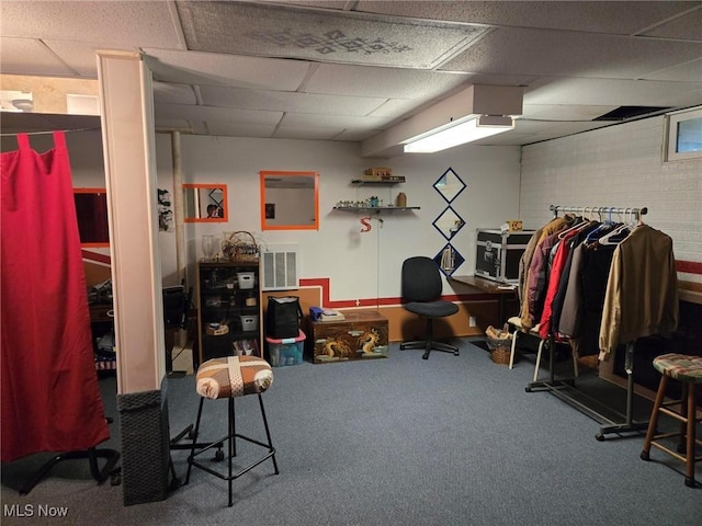 1947 N Vinegar Hill Rd NE, Mcconnelsville, OH 43756 - office area with carpet floors and a drop ceiling