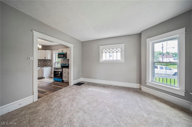 1115 W 43rd St, Ashtabula, OH 44004 - unfurnished room featuring dark colored carpet and a textured ceiling