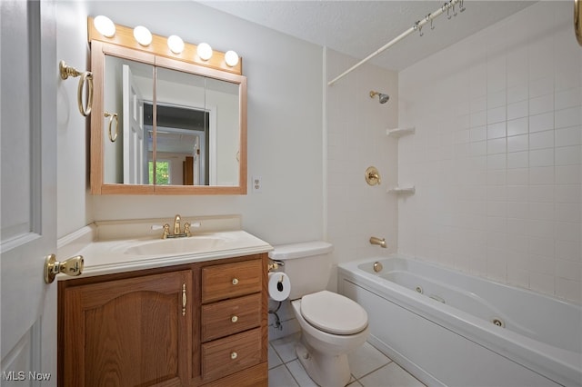 5802 Redwood Ct, Mentor-On-The-Lake, OH 44060 - full bathroom featuring a combined bath / shower with jetted tub, vanity, and tile patterned flooring
