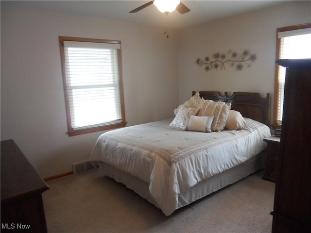 374 Clarmont Rd, Willowick, OH 44095 - bedroom with light carpet and a ceiling fan