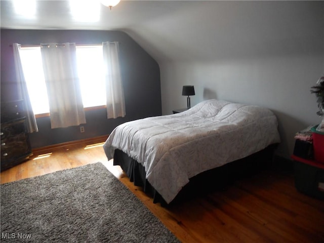 374 Clarmont Rd, Willowick, OH 44095 - bedroom featuring wood finished floors and vaulted ceiling