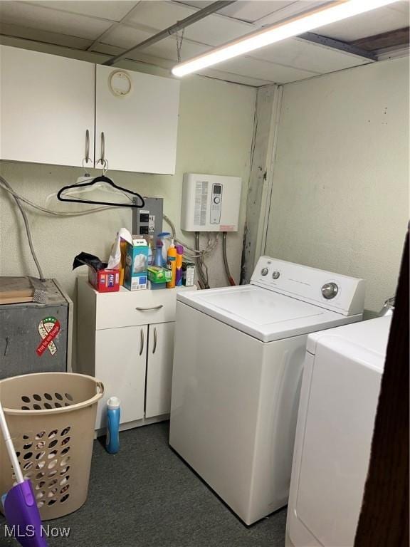 382 Bluestone Dr, Weirton, WV 26062 - laundry area with cabinet space and independent washer and dryer