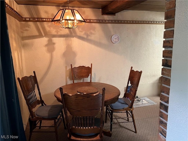 382 Bluestone Dr, Weirton, WV 26062 - dining room featuring a chandelier and a textured wall