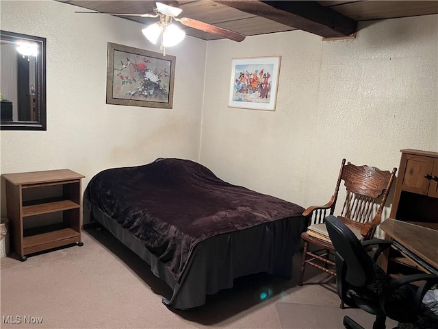 382 Bluestone Dr, Weirton, WV 26062 - bedroom featuring carpet, a textured wall, and ceiling fan