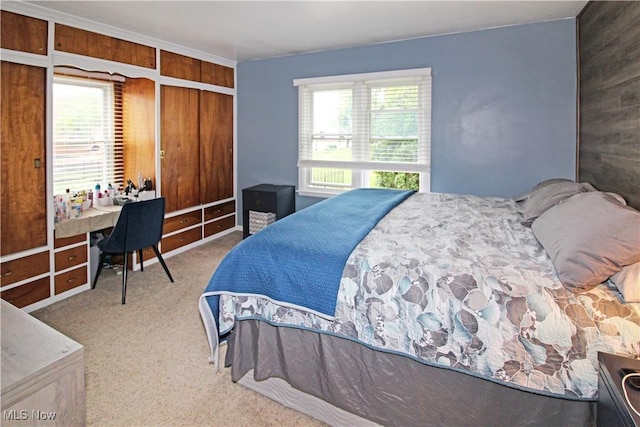 517 Linwood Ct, Port Clinton, OH 43452 - carpeted bedroom with multiple windows and wooden walls