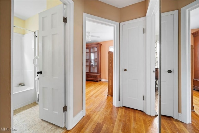 1499 Redwood Ave, Akron, OH 44301 - hallway with light wood finished floors