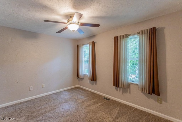 449 Westchester Dr SE, Warren, OH 44484 - carpeted empty room with a ceiling fan, a textured wall, and a textured ceiling
