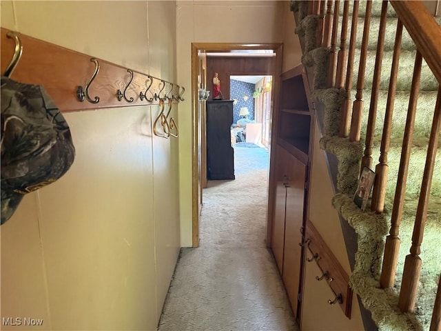19693 Dudley Rd, Caldwell, OH 43724 - hallway with light carpet and stairs