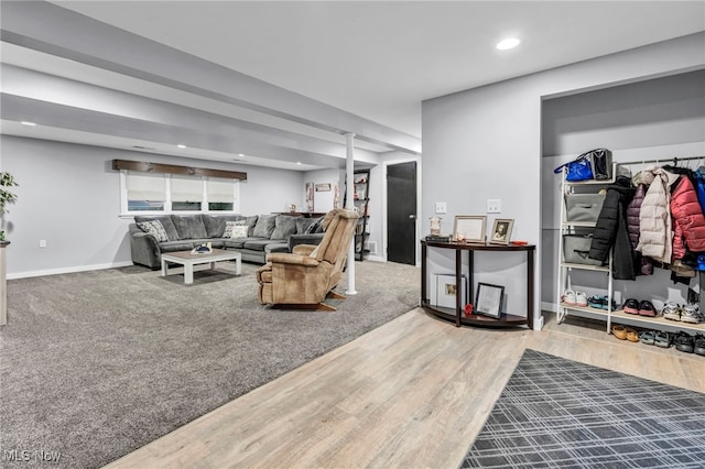 6118 Echodell Ave NW, North Canton, OH 44720 - living room featuring wood finished floors and recessed lighting