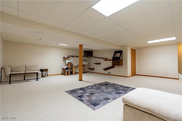 10393 Scotney Ave NW, North Canton, OH 44720 - finished below grade area featuring carpet and a drop ceiling