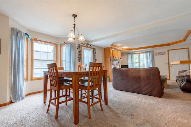 10393 Scotney Ave NW, North Canton, OH 44720 - dining area featuring light colored carpet and baseboards