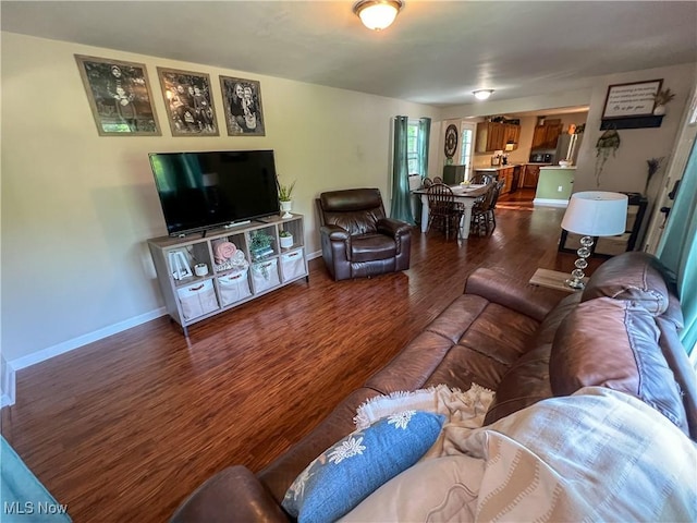 1714 Allison St, East Liverpool, OH 43920 - living area with baseboards and dark wood-style floors