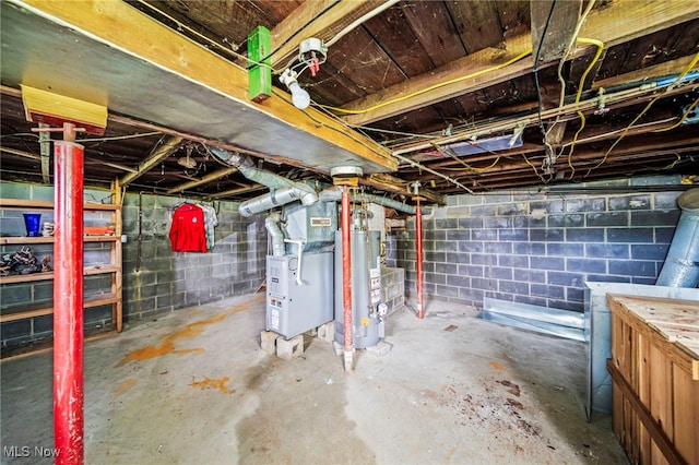 6136 Lake Rd W, Ashtabula, OH 44004 - unfinished basement featuring water heater and heating unit
