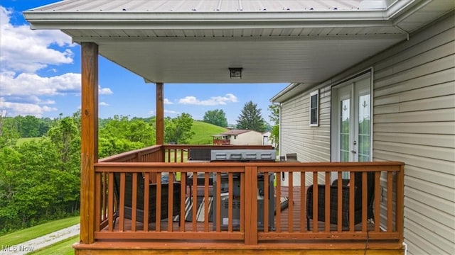 1448 Locust Ridge Rd, Washington, WV 26181 - wooden deck with french doors