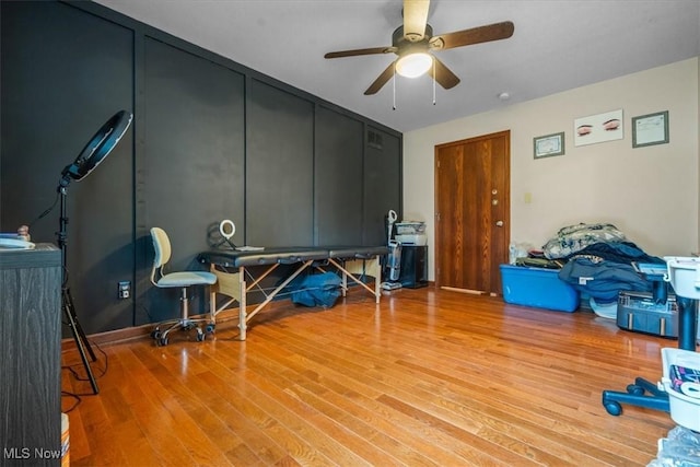 1448 Locust Ridge Rd, Washington, WV 26181 - misc room featuring ceiling fan and wood finished floors