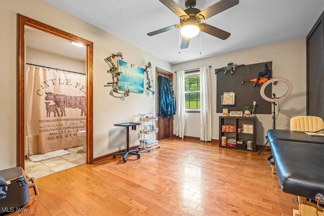 1448 Locust Ridge Rd, Washington, WV 26181 - office featuring light wood-style flooring and a ceiling fan