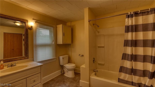 1515 Stewart Ave, Cambridge, OH 43725 - bathroom featuring vanity, shower / bath combo with shower curtain, and tile patterned floors