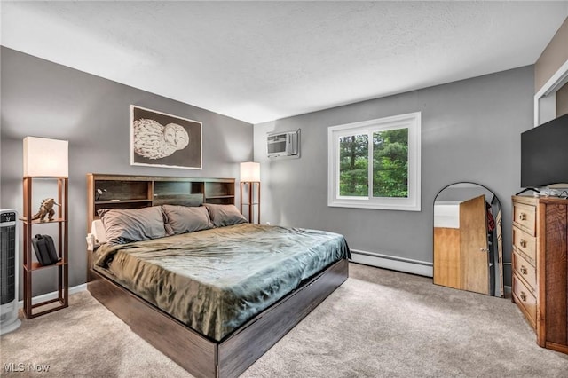 2709 Graham Rd, Stow, OH 44224 - bedroom featuring a baseboard radiator, carpet floors, and a wall mounted AC