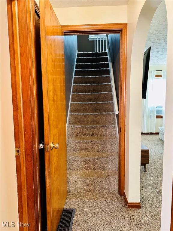 788 E Archwood Ave, Akron, OH 44306 - staircase with carpet floors and baseboards