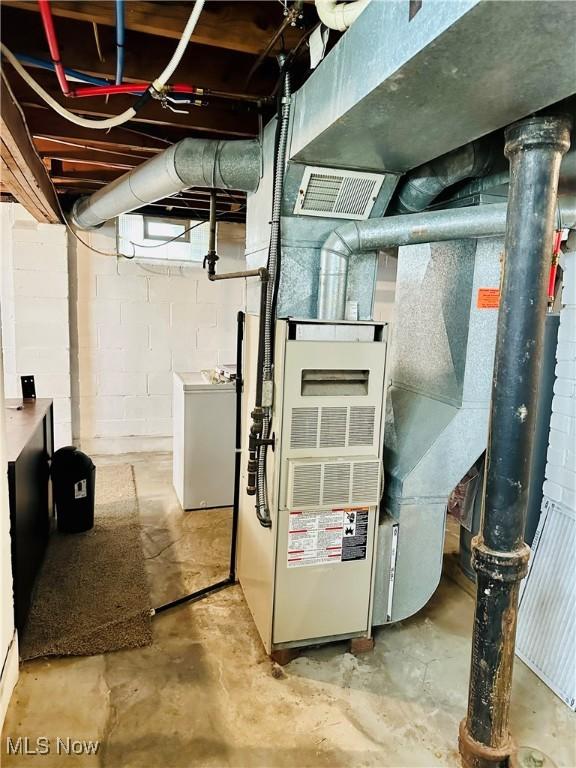 788 E Archwood Ave, Akron, OH 44306 - unfinished basement with washer / clothes dryer