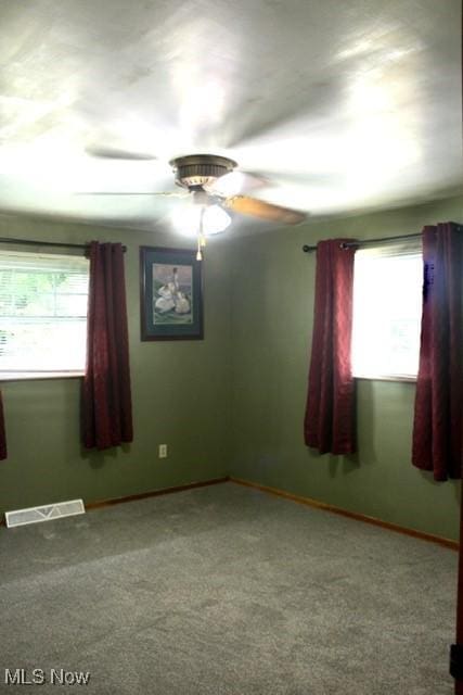 188 Court St, Follansbee, WV 26037 - spare room with ceiling fan and carpet floors
