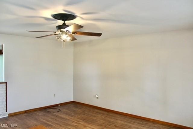 188 Court St, Follansbee, WV 26037 - unfurnished room with a ceiling fan and wood finished floors