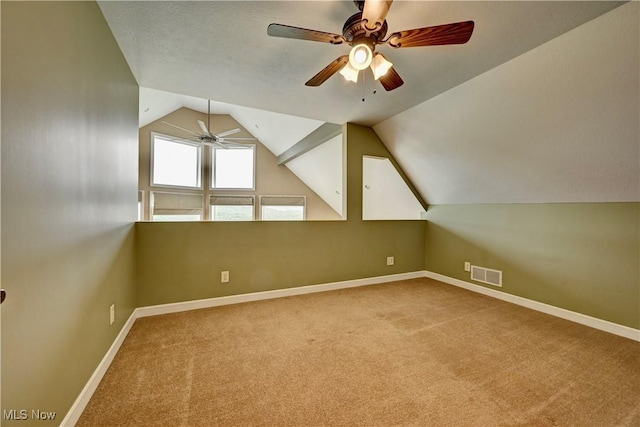 85551 Beagle Club Rd, Scio, OH 43988 - bonus room with a ceiling fan, vaulted ceiling, and carpet floors