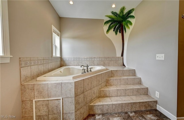 85551 Beagle Club Rd, Scio, OH 43988 - full bathroom featuring a garden tub and recessed lighting