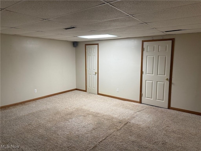 2484 Township Road 262, Bergholz, OH 43908 - finished basement featuring carpet and a paneled ceiling