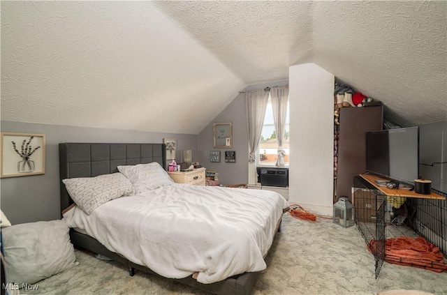 517 3rd St NW, New Philadelphia, OH 44663 - bedroom with a textured ceiling and lofted ceiling